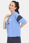 Rosaline Easy Movement Relaxed Top - Blue Bonnet — thumbnail 2